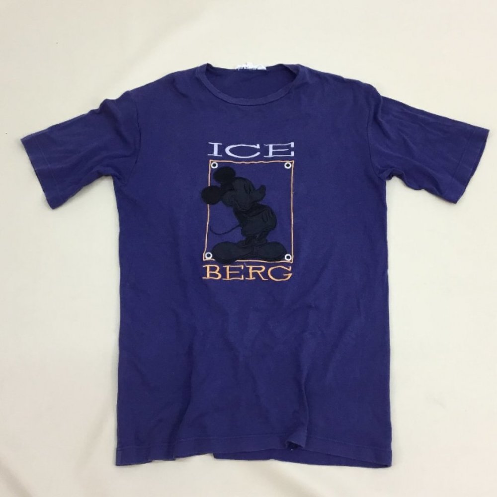 Vintage Iceberg x Mickey Mouse Embroidered T Shirt Size Medium Italy Gilmar